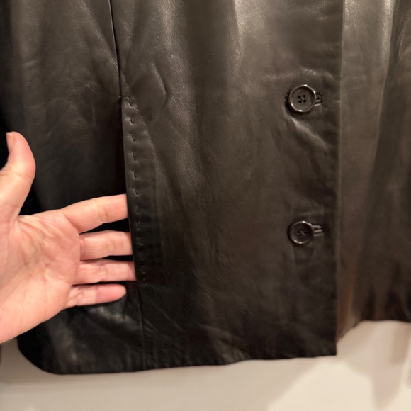 Ann Taylor Genuine Leather Jacket - black - size Large - Picture 3 of 11
